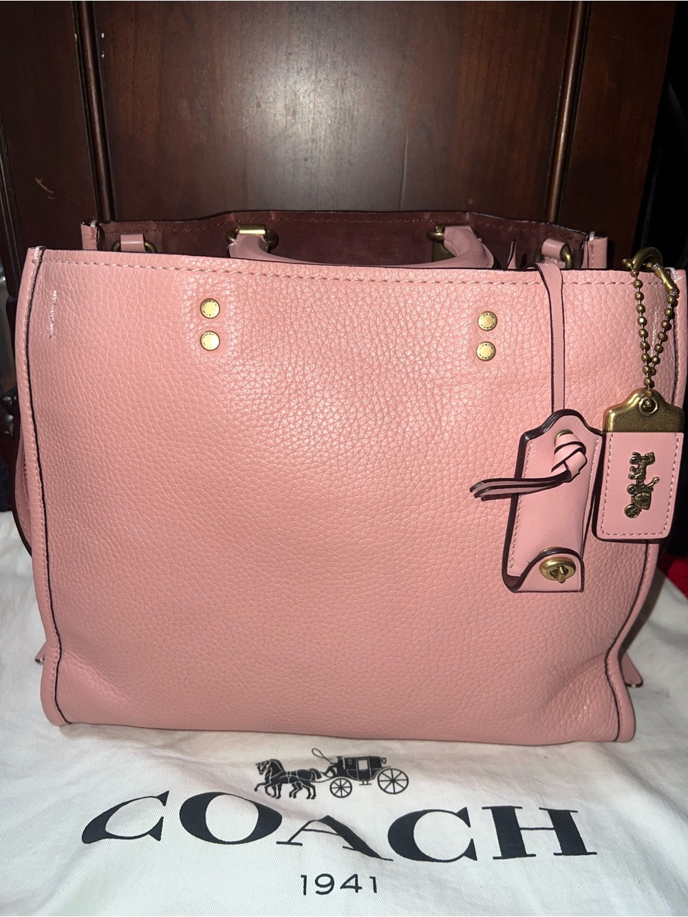 Coach Rogue 30 Pink Leather Satchel Handbag 38124 – Great Condition